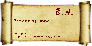 Beretzky Anna névjegykártya