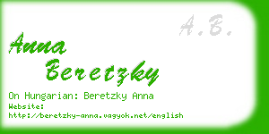 anna beretzky business card